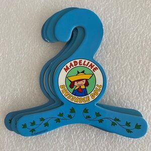 Lot of 4 Vintage Blue Bemelmans MADELINE Doll Clothes Hangers